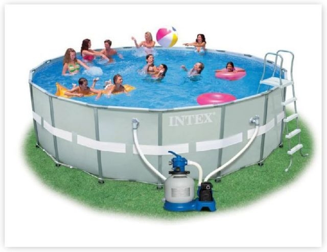 Каркасный бассейн Intex 28332 (54926), размер 549 х 132 см в комплекте: (песочный насос фильтр 7900 л/ч, лестница, тент, подложка, рем. комплект, сливной клапан) 