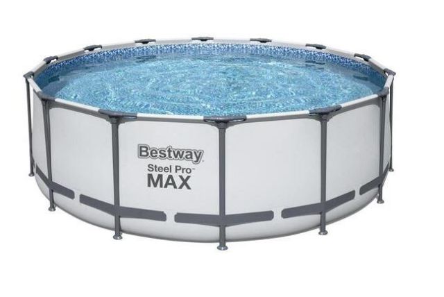 Каркасный бассейн Bestway 5612X размер 427 х 122 см в комплекте: (картриджный насос фильтр для очистки воды 3028 л/ч, лестница, тент) 