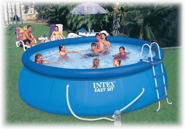 Надувной бассейн Intex 26168 Easy Set Pool, размер 457 х 122 см в комплекте: (картриджный насос фильтр 3785 л/ч, лестница, тент, подложка) 
