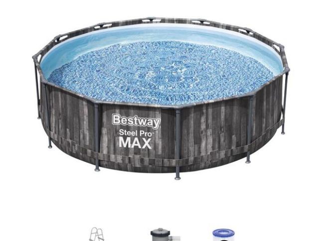 Каркасный бассейн Bestway 5614X, размер 366 х 100 см в комплекте: (картриджный насос фильтр для очистки воды 2000 л/ч, лестница, ремонтный комплект, сливной клапан). Объем: 9150 л. 