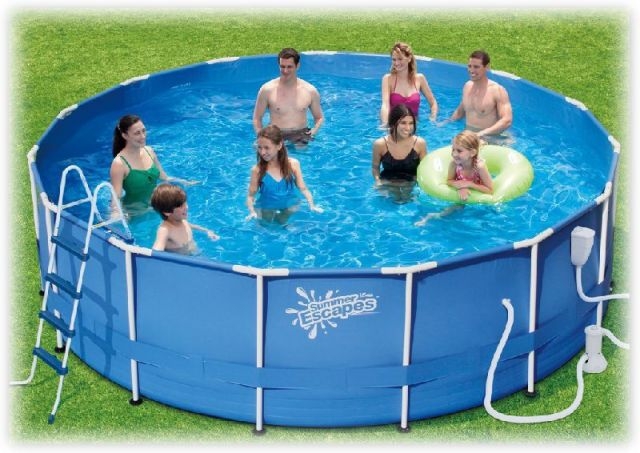 Каркасный бассейн Polygruop Summer Escapes Р20-1548-B, размер 457 х 122 см в комплекте: (картриджный насос фильтр 3800 л/ч, лестница, подложка, тент, комплект для чистки Delux, скиммер) 