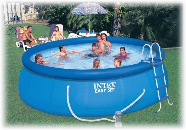 Надувной бассейн Intex 56912 Easy Set Pool, размер 457 х 122 см в комплекте: (картриджный насос фильтр 3785 л/ч, лестница, тент, подложка, набор для чистки, скиммер) 