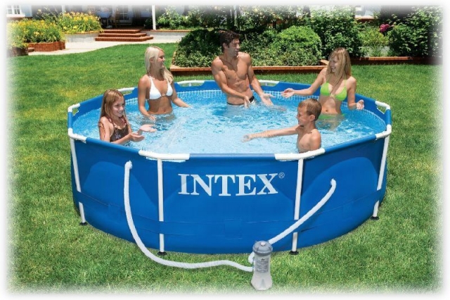 Каркасный бассейн Intex 28202 (56999) Metal Frame Pool, размер 305 х 76 см в комплекте: (картриджный насос-фильтр для очистки воды 1250 л/ч) 