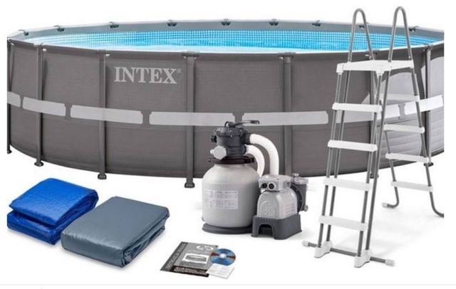 Каркасный бассейн Intex 26330 Ultra XTR Frame, размер 549 х 132 см,в комплекте: (насос песочный 7900 л/ч, лестница, тент, подложка) 