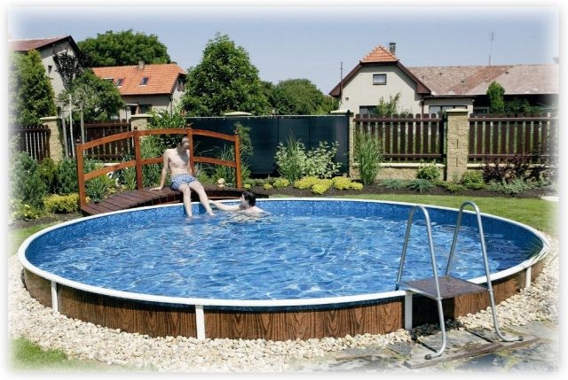 Каркасный бассейн морозоустойчивый AZURO 402DLP круглый, размер 460 х 125 см,  в комплекте песочный насос, скиммер. Объем-20 м3, 