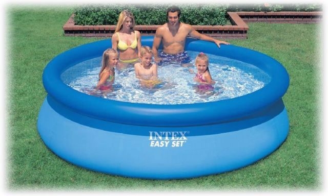 Надувной бассейн Intex 28120-W7 Easy Set Pool, размер 305 х 76 см, в комплекте: (песочный насос 2006 л/ч, лестница, тент, подложка, набор для чистки Deluxe со скиммером) 