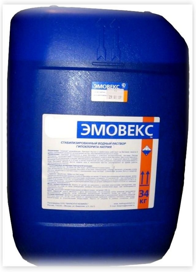 Эмовекс 6302 жидкий хлор, канистра 20л (23 кг) 