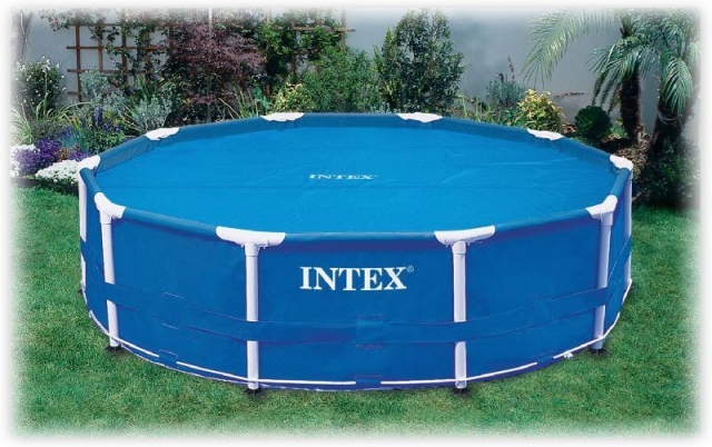 Тент чехол покрывало плавающее Intex 29021 с обогревающим эффектом для круглого бассейна, диаметр 305 см 
