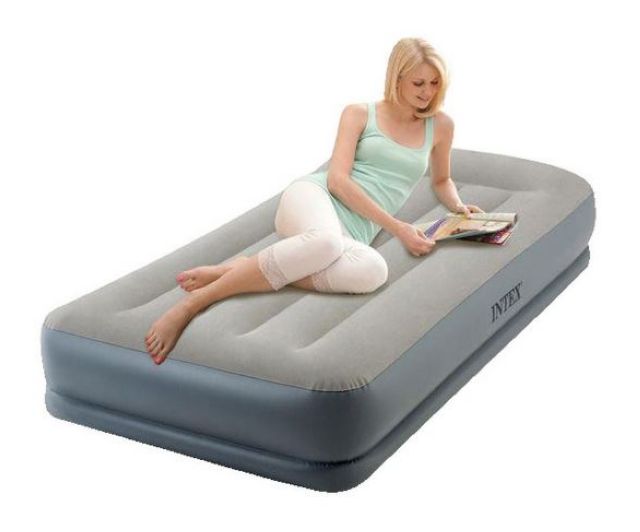 Надувная кровать односпальная Intex 64116, размер 99 х 191 х 30 см встроенный насос 
