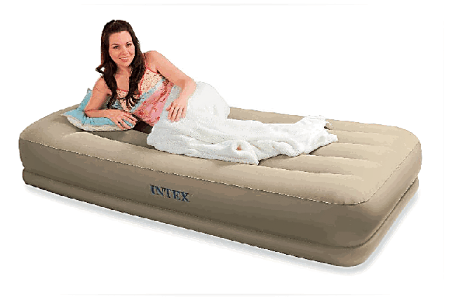 Надувная кровать односпальная Intex 67742 , размер 102 х 203 х 38 см встроенный насос 