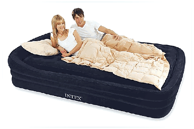 Надувная кровать двуспальная Intex 66974, размер 180 х 241 х 56 см со съемным матрасом 