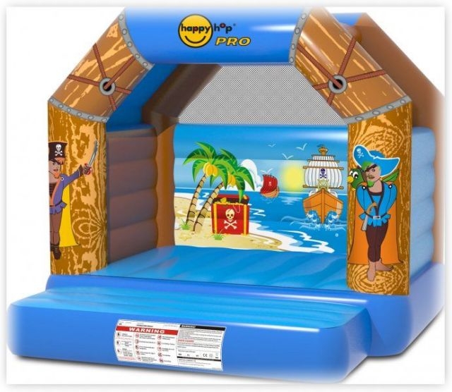 Коммерческий надувной батут Happy Hop PRO 1112 Пиратский остров, размер 310 x 310 x 280 см 