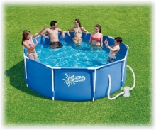 Каркасный бассейн Polygruop Summer Escapes Р20-1042-A, размер 305 х 107 см в комплекте: (картриджный насос-фильтр 2000 л/ч) 