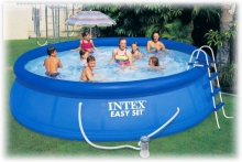 Надувной бассейн Intex 26176 (54920) Easy Set Pool, размер  549 x 122 см в комплекте: (картриджный насос фильтр 5678 л/ч, лестница, тент, подложка). 
