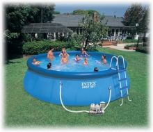 Надувной бассейн Intex 57932 Easy Set Pool, размер 549 х 132 см в комплекте: (картриджный насос фильтр, хлоргенератор, лестница, тент, подложка, набор для чистки, скиммер) 