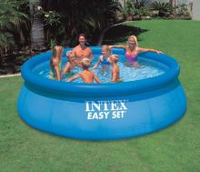 Надувной бассейн Intex 28143, Easy Set Pool, размер 396 х 84 см в комплекте: (ремонтный комплект, сливной клапан) 