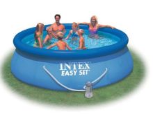 Надувной бассейн Intex 28142, Easy Set Pool, размер 396 х 84 см в комплекте: (картриджный насос-фильтр 2006 л/ч, ремонтный комплект, сливной клапан). 