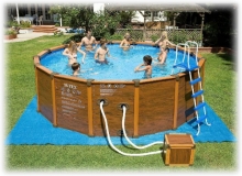 Каркасный бассейн Intex 28392, размер 569 x 135 см в комплекте: (песочный насос фильтр  7900 л/ч, лестница, тент, подложка) 
