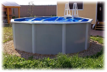 Каркасный бассейн морозоустойчивый Atlantic Pool круглый, размер 240 х 122 см, в комплекте песочный насос фильтр, лестница, скиммер. Объем-5,5 м3 