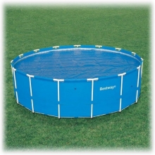 Тент чехол покрывало плавающее Intex 29020 с обогревающим эффектом для круглого бассейна, диаметр 244 см 